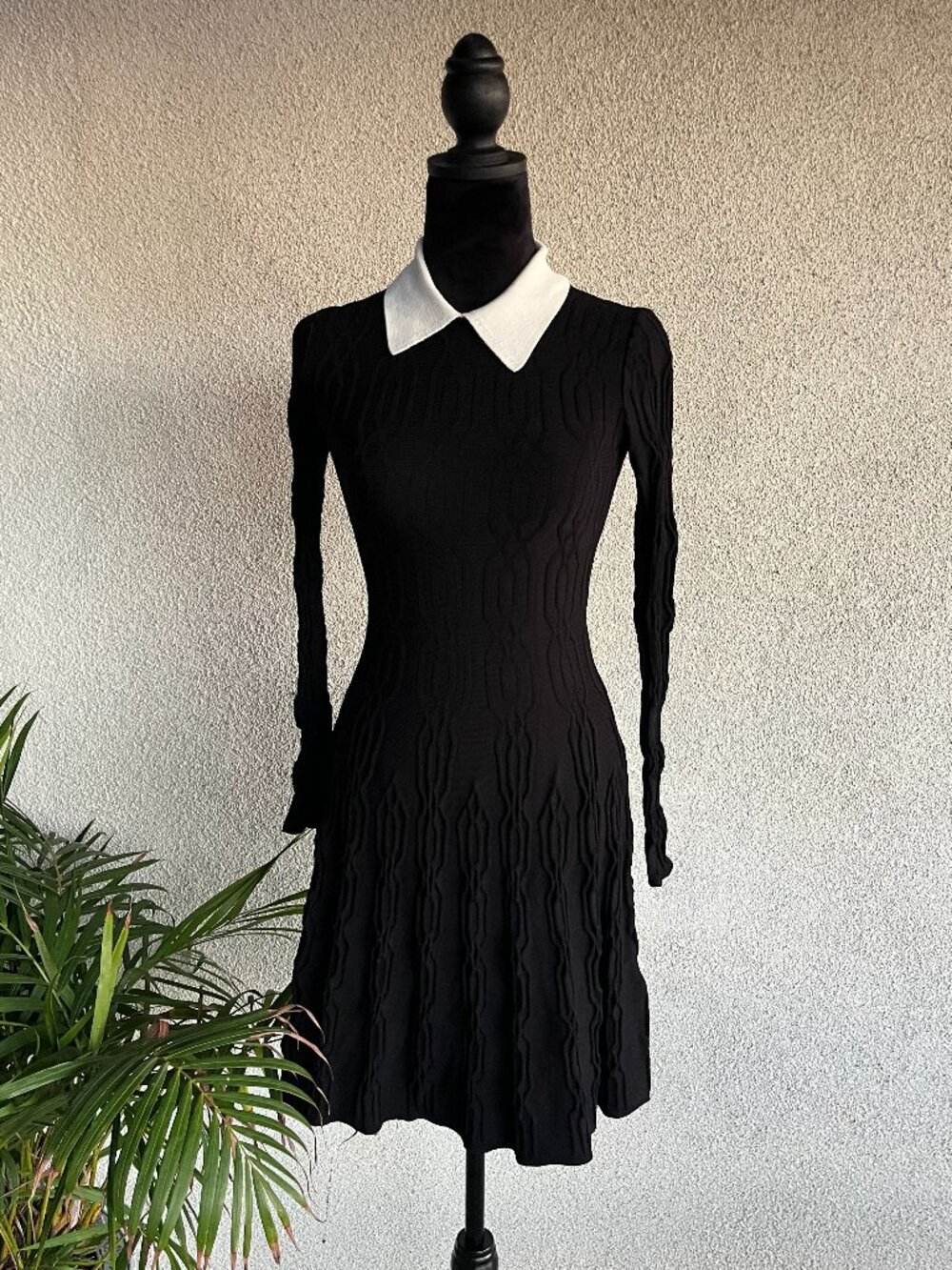 Black dress with white collar